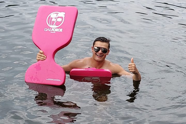 a girl in a body of water